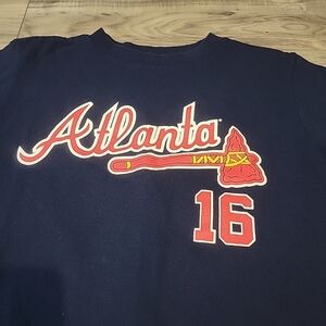 Brain McCann Shirt Youth Small‎ Blue Atlanta Braves Baseball MLB Tee